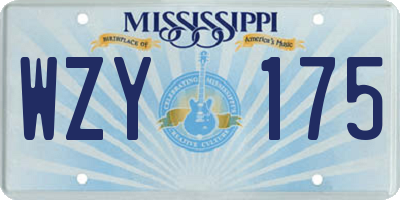 MS license plate WZY175