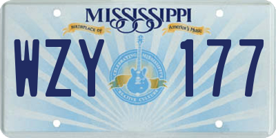 MS license plate WZY177