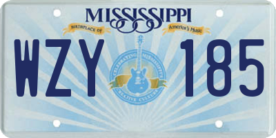 MS license plate WZY185