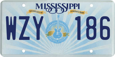 MS license plate WZY186