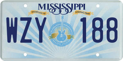 MS license plate WZY188