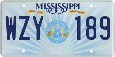 MS license plate WZY189