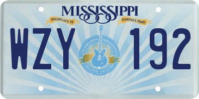 MS license plate WZY192