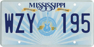 MS license plate WZY195