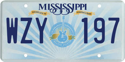 MS license plate WZY197