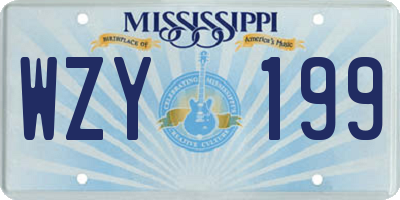 MS license plate WZY199