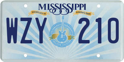 MS license plate WZY210