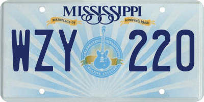 MS license plate WZY220