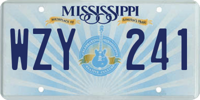 MS license plate WZY241