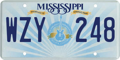 MS license plate WZY248