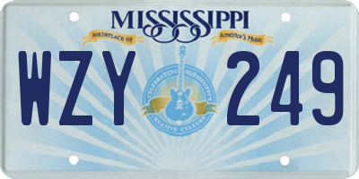 MS license plate WZY249