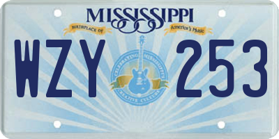 MS license plate WZY253