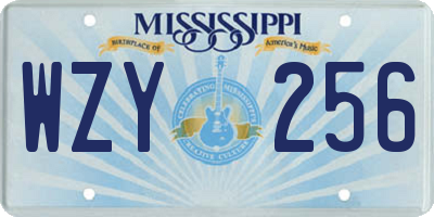 MS license plate WZY256
