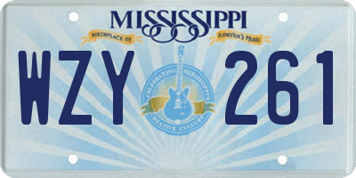MS license plate WZY261