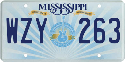 MS license plate WZY263