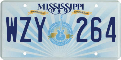 MS license plate WZY264