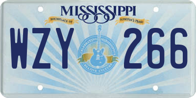 MS license plate WZY266