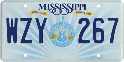 MS license plate WZY267