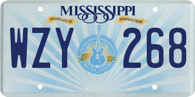 MS license plate WZY268