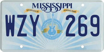 MS license plate WZY269