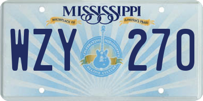 MS license plate WZY270