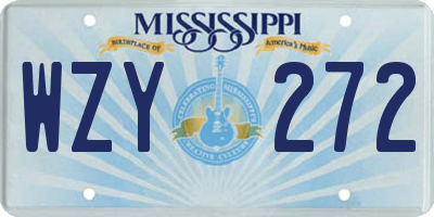 MS license plate WZY272