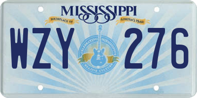 MS license plate WZY276