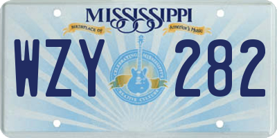 MS license plate WZY282