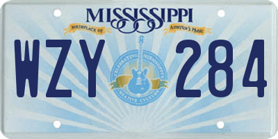 MS license plate WZY284
