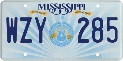 MS license plate WZY285