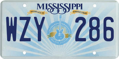 MS license plate WZY286
