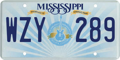 MS license plate WZY289