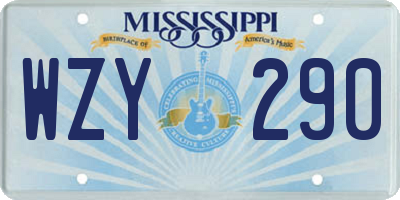 MS license plate WZY290