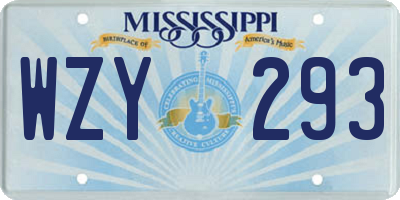 MS license plate WZY293