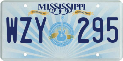 MS license plate WZY295