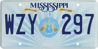 MS license plate WZY297