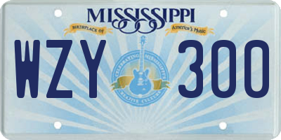 MS license plate WZY300