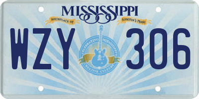 MS license plate WZY306