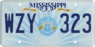 MS license plate WZY323