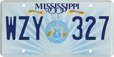 MS license plate WZY327