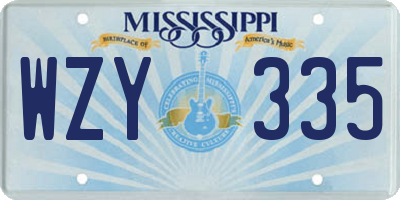 MS license plate WZY335