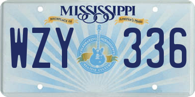 MS license plate WZY336