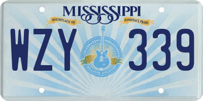 MS license plate WZY339