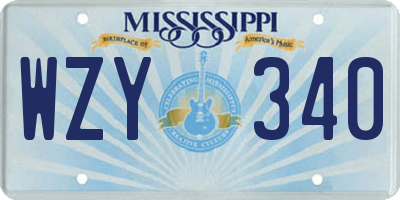 MS license plate WZY340