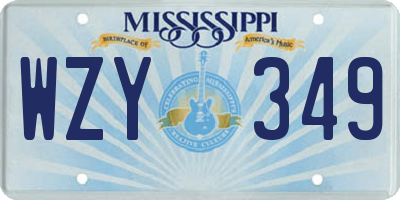 MS license plate WZY349