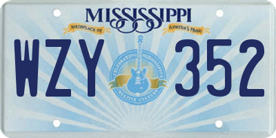 MS license plate WZY352