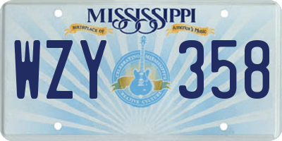 MS license plate WZY358
