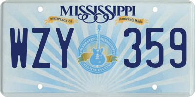 MS license plate WZY359