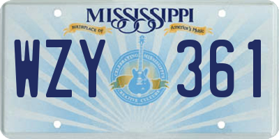 MS license plate WZY361