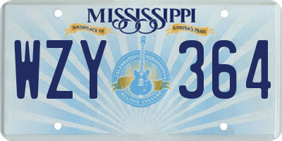 MS license plate WZY364